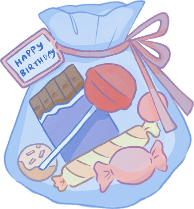 Stylized Watercolor Sea Birthday Candies